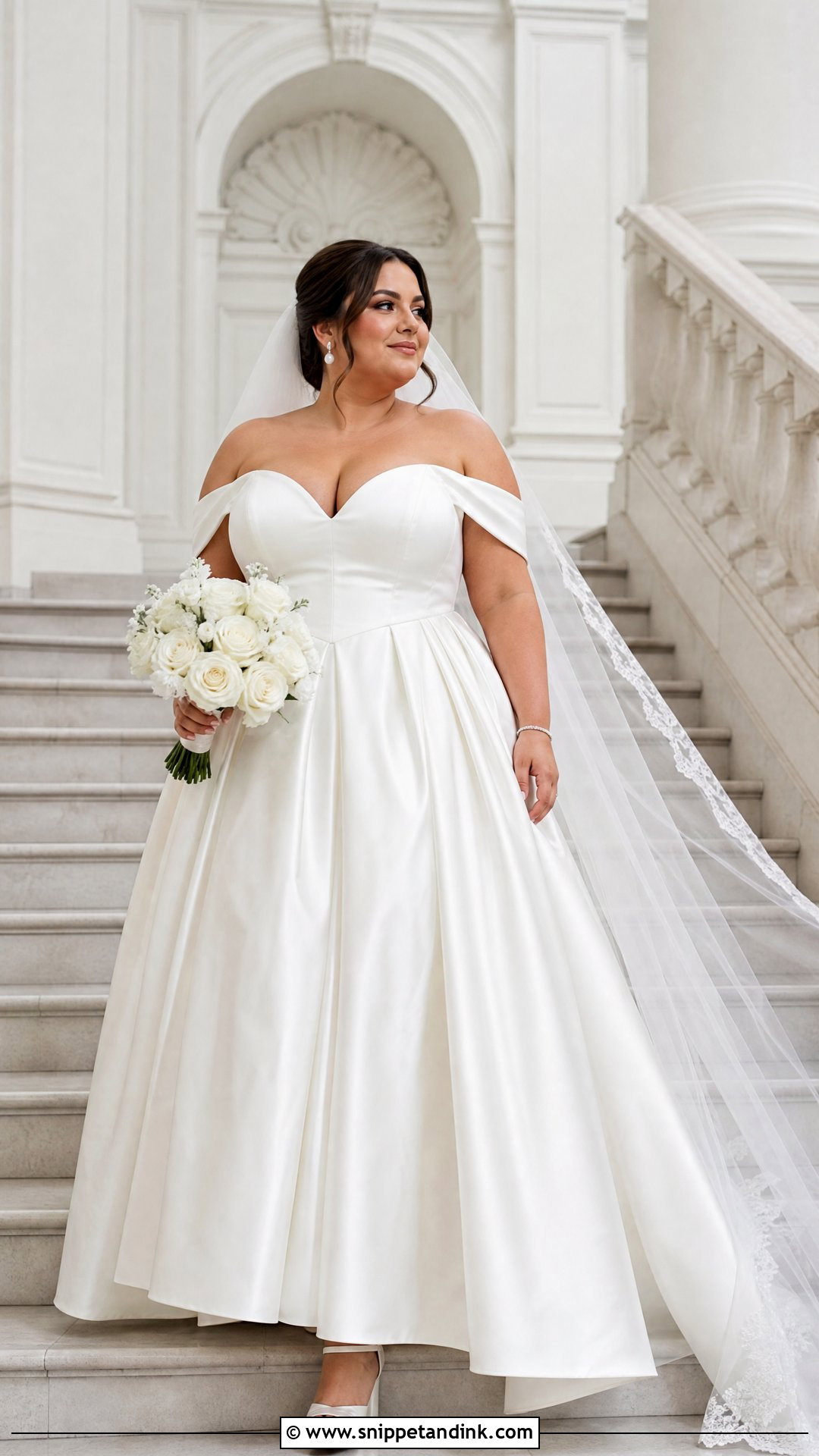 Plus Size Satin Wedding Dress With Basque Waist - Snippet and Ink - 20 Plus Size Satin Wedding Dress Ideas