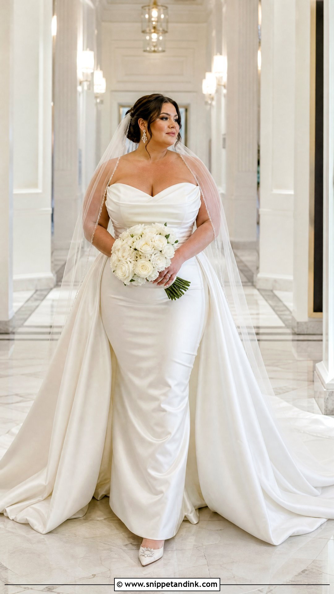 Plus Size Satin Wedding Dress With Overskirt - Snippet and Ink - 20 Plus Size Satin Wedding Dress Ideas