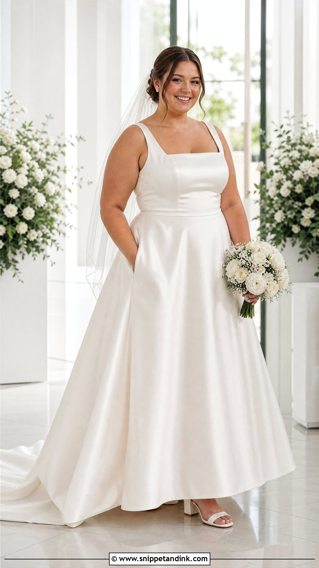 Plus Size Satin Wedding Dress With Pockets - Snippet and Ink - 20 Plus Size Satin Wedding Dress Ideas