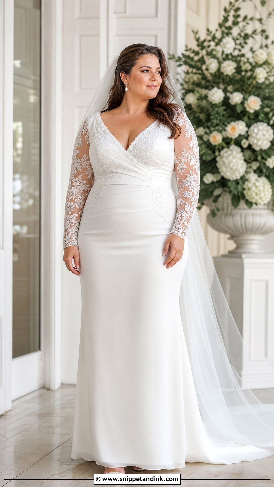 Plus Size Sheath Wedding Dress With Sleeves - Snippet and Ink - 20 Sheath Wedding Dress with Sleeves