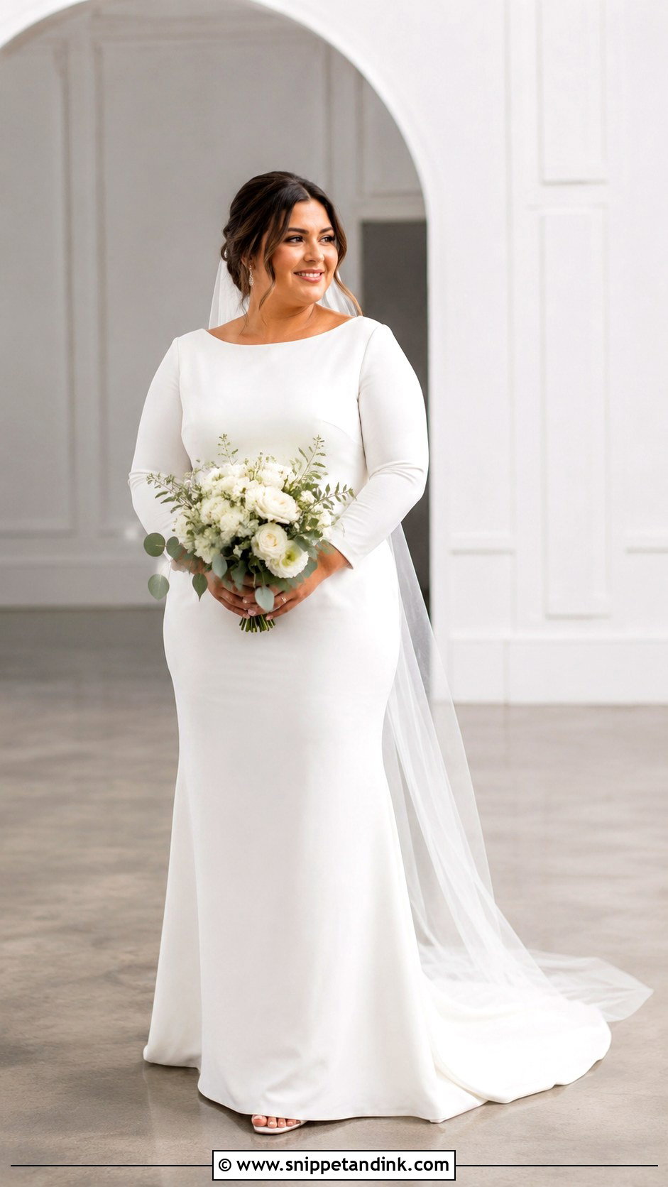 Plus Size Sheath Wedding Dress With Sleeves - Snippet and Ink - 25 Plus Size Wedding Dresses with Sleeves