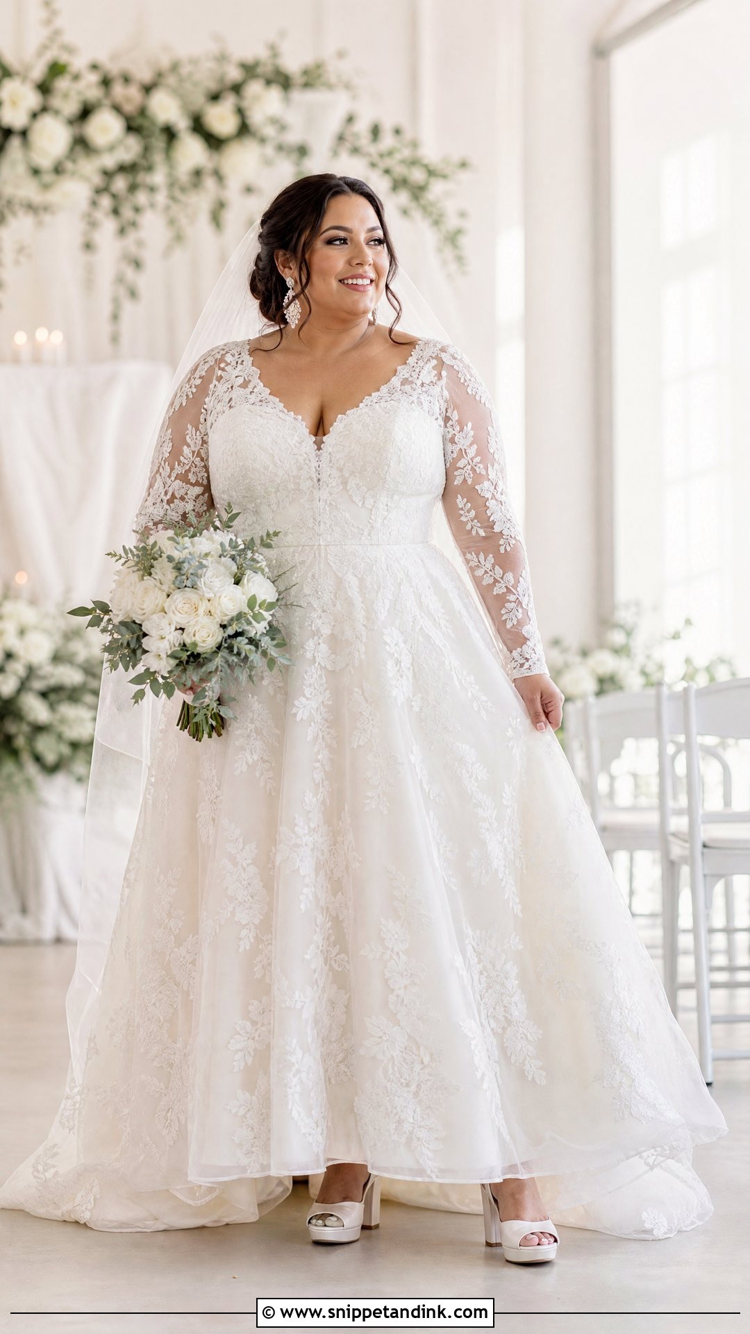 Plus Size Sheer Sleeve Wedding Dress - Snippet and Ink - 20 Wedding Dress Sheer Sleeves
