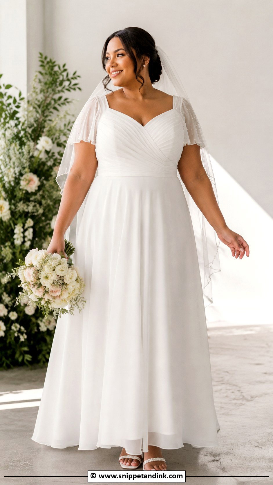 Plus Size Short Sleeve Wedding Dress - Snippet and Ink - 35 Plus Size Wedding Dresses