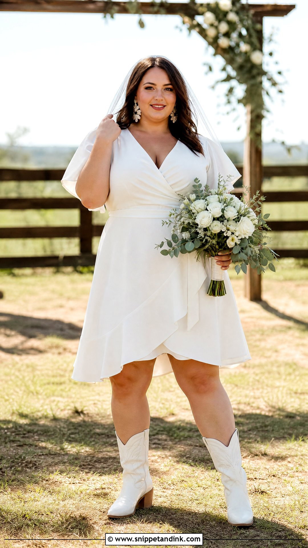 Plus Size Short Wedding Dress With Wide Calf Boots - Snippet and Ink - 20 Short Wedding Dress with Boots Ideas