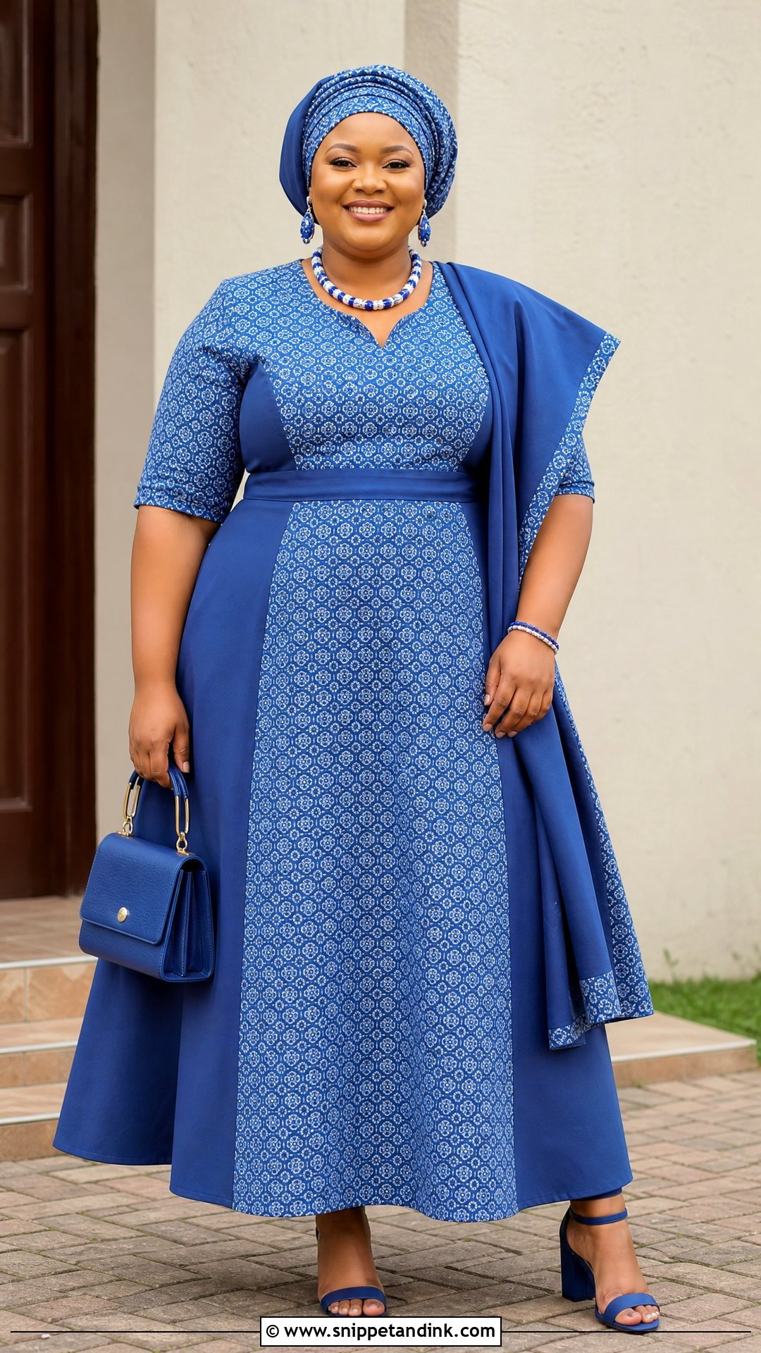Plus Size Shweshwe Lobola Dress - Snippet and Ink - 20 Traditional Lobola Dresses