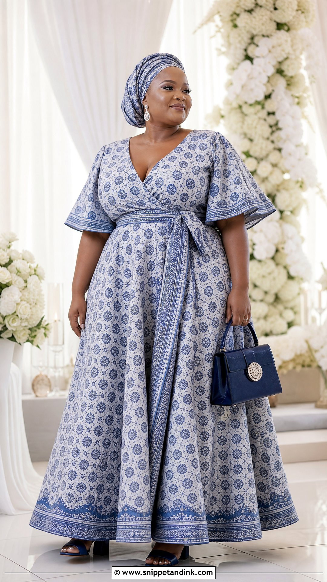 Plus Size Shweshwe Wrap Wedding Dress - Snippet and Ink - 20 Shweshwe Dresses South Africa Traditional Weddings