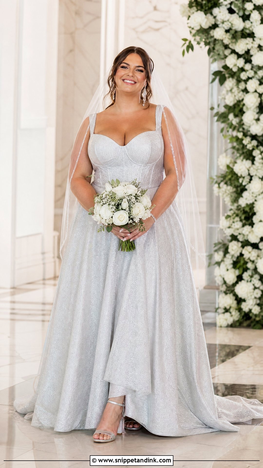 Plus Size Silver Wedding Dress - Snippet and Ink - 20 Silver Wedding Dresses