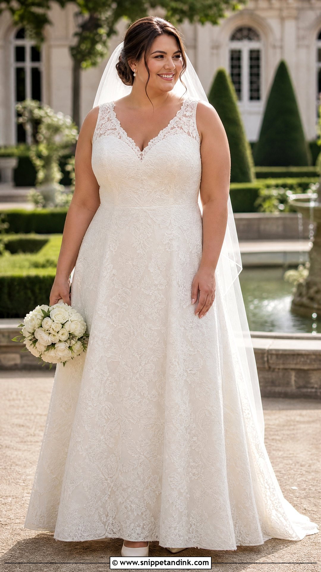 Plus Size Simple Lace A Line Wedding Dress - Snippet and Ink - 20 Plus Size Simple Wedding Dress Ideas