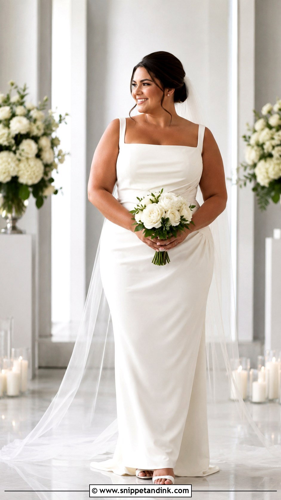 Plus Size Simple Wedding Dress - Snippet and Ink - 30 Plus Size Wedding Gowns