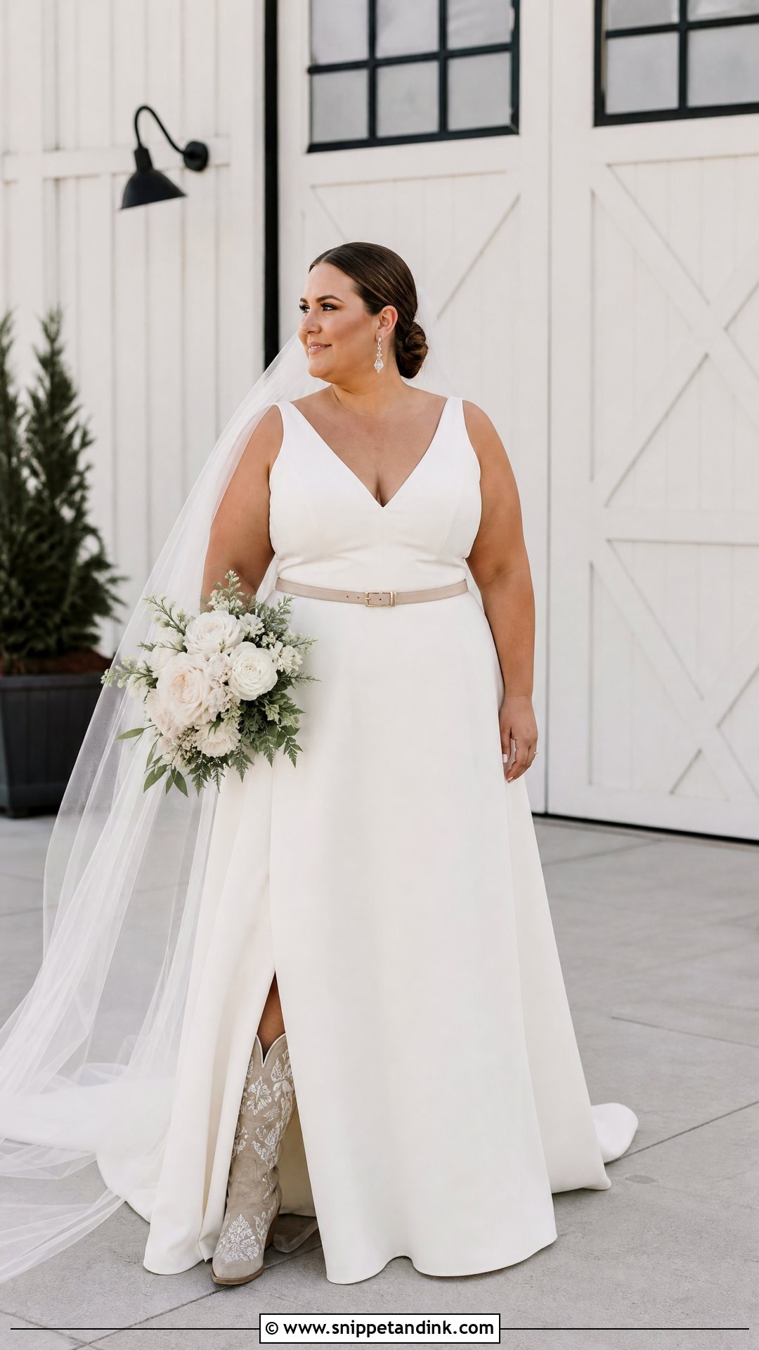 Plus Size Simple Western Wedding Dress - Snippet and Ink - 20 Plus Size Western Wedding Dresses