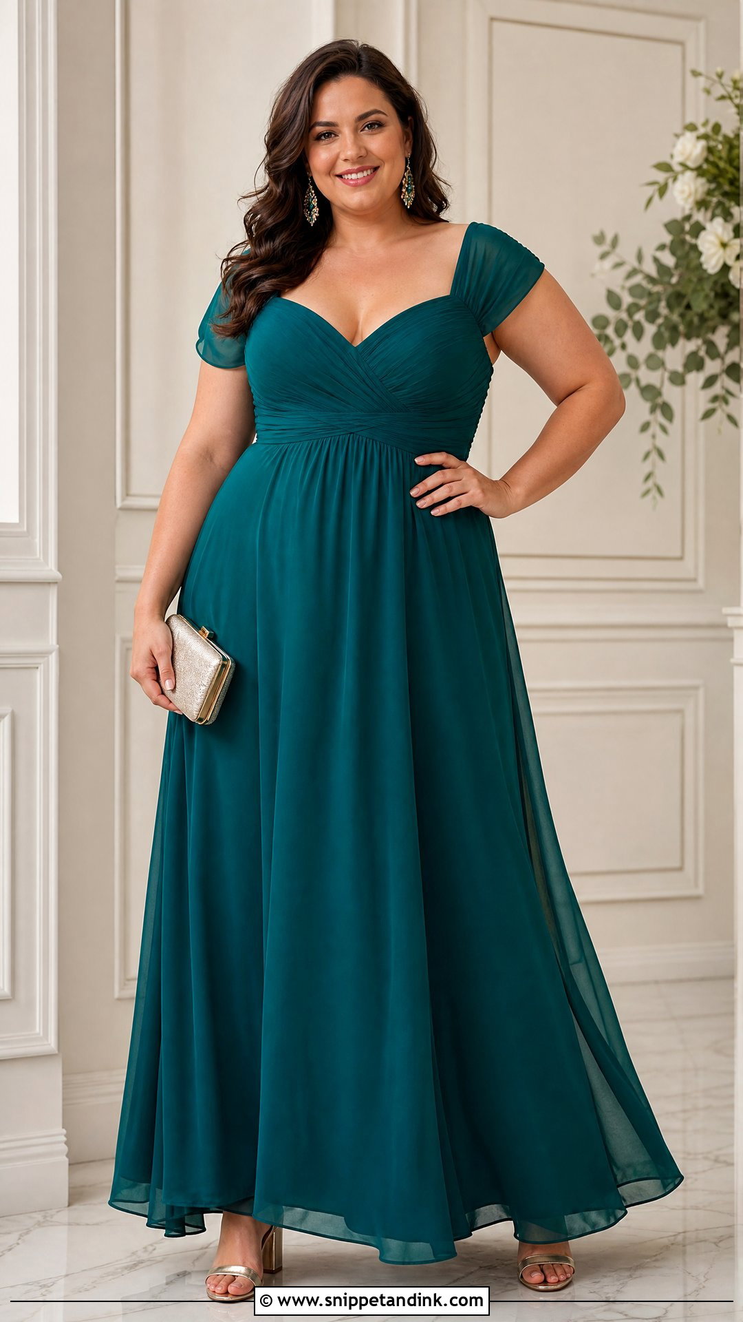Plus Size Sister of the Bride Empire Gown - Snippet and Ink - 25 Wedding Dress for Bride Sister Ideas