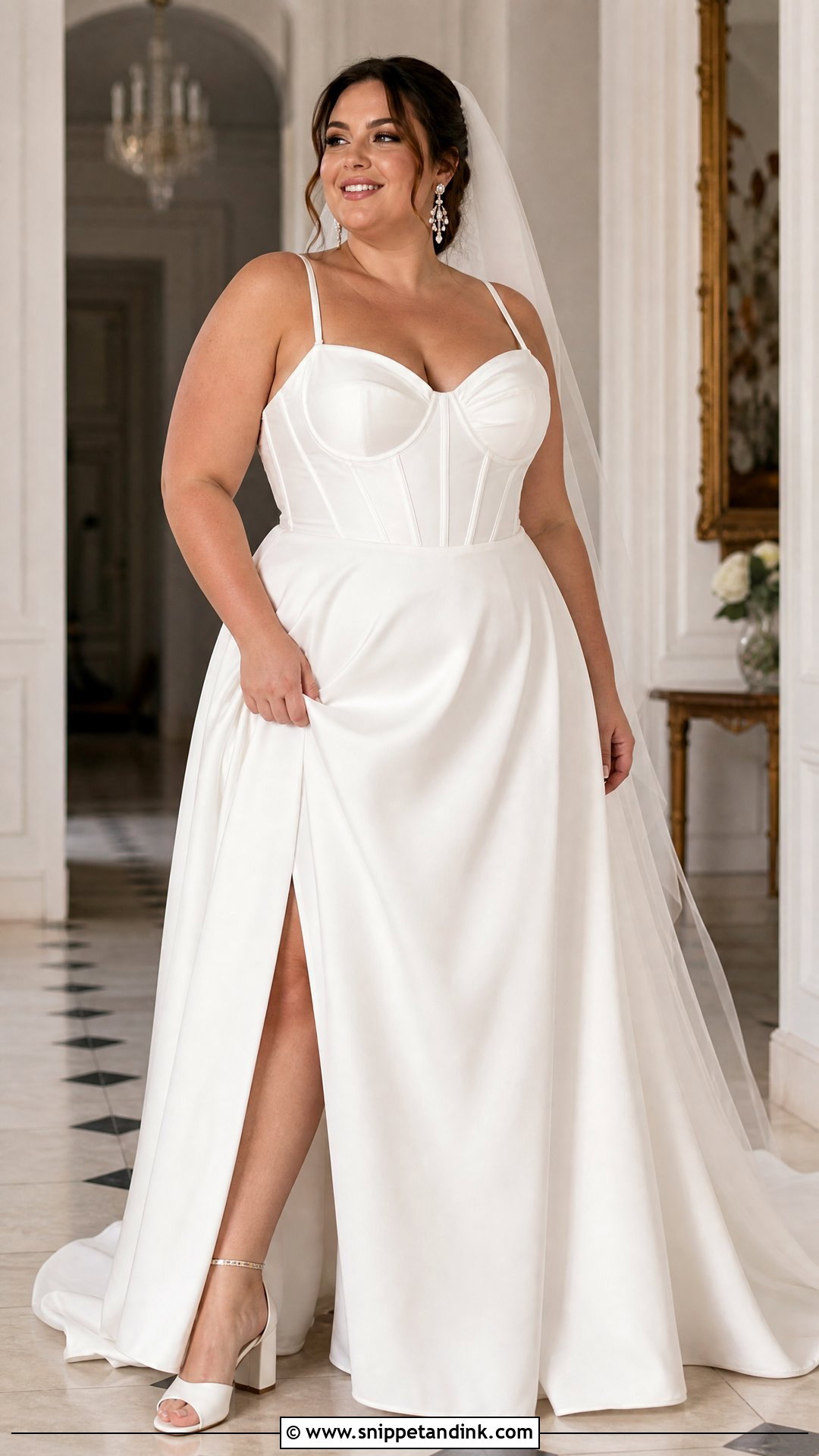 Plus Size Spaghetti Strap Corset Wedding Dress - Snippet and Ink - 20 Spaghetti Strap Wedding Dresses