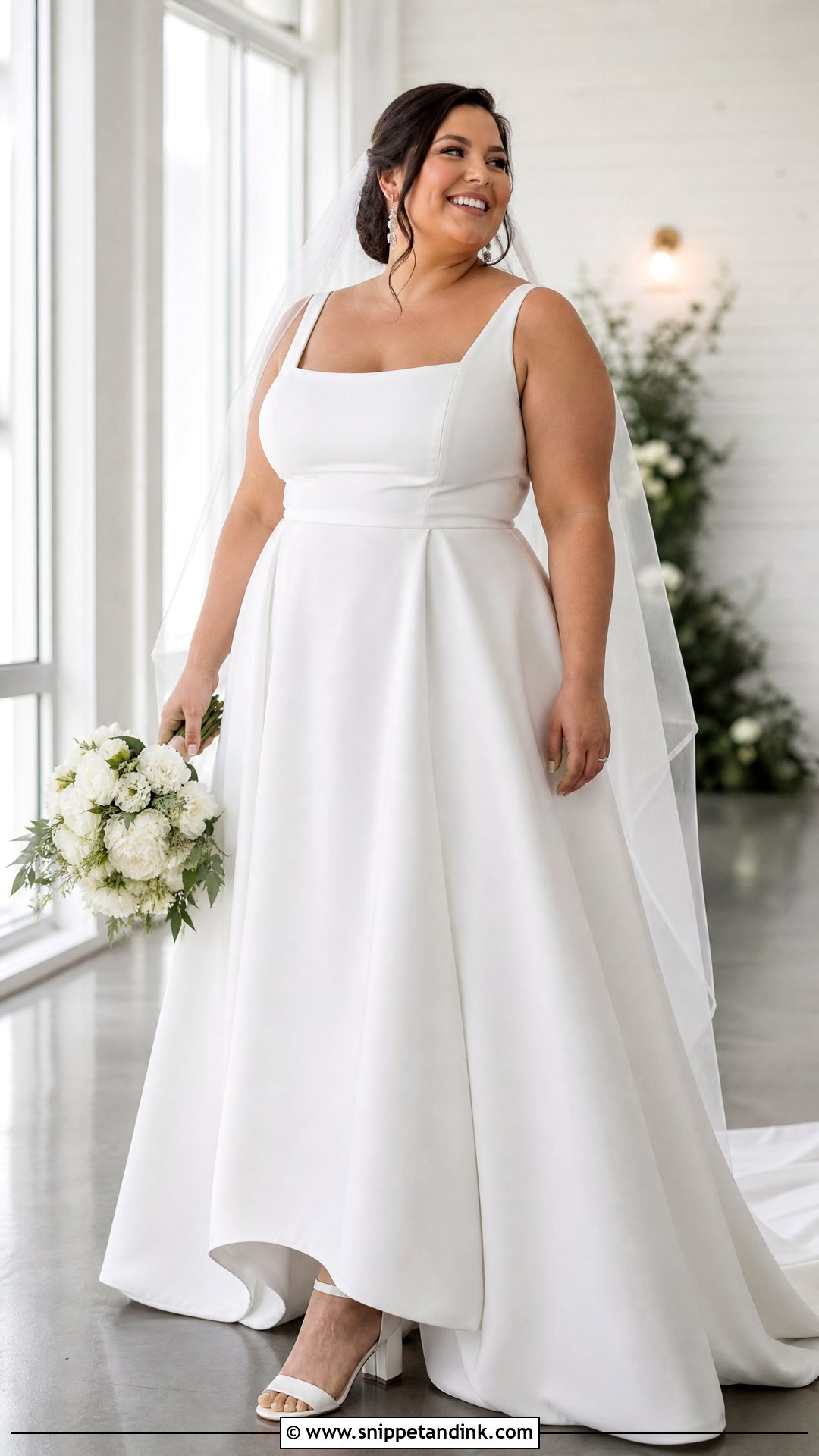 Plus Size Square Neck A Line Wedding Dress - Snippet and Ink - 20 Square Neck Wedding Dress Aline Ideas