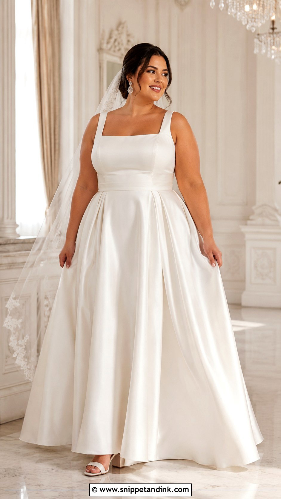 Plus Size Square Neck A Line Wedding Dress - Snippet and Ink - 20 Square Neck a Line Wedding Dress Ideas