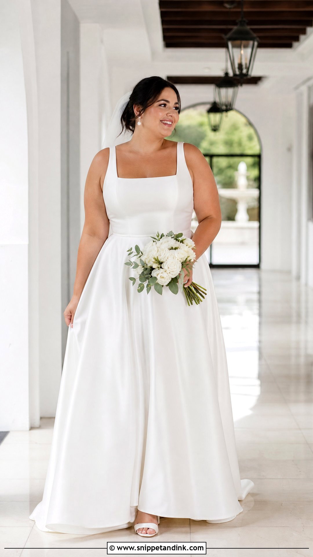 Plus Size Square Neck Bridal Dress - Snippet and Ink - 25 Plus Size Bridal Dresses
