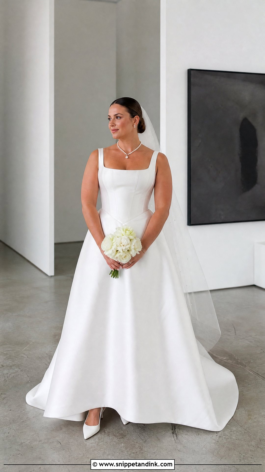 Plus Size Square Neck Corset Wedding Dress - Snippet and Ink - 20 Plus Size Corset Wedding Dress Ideas