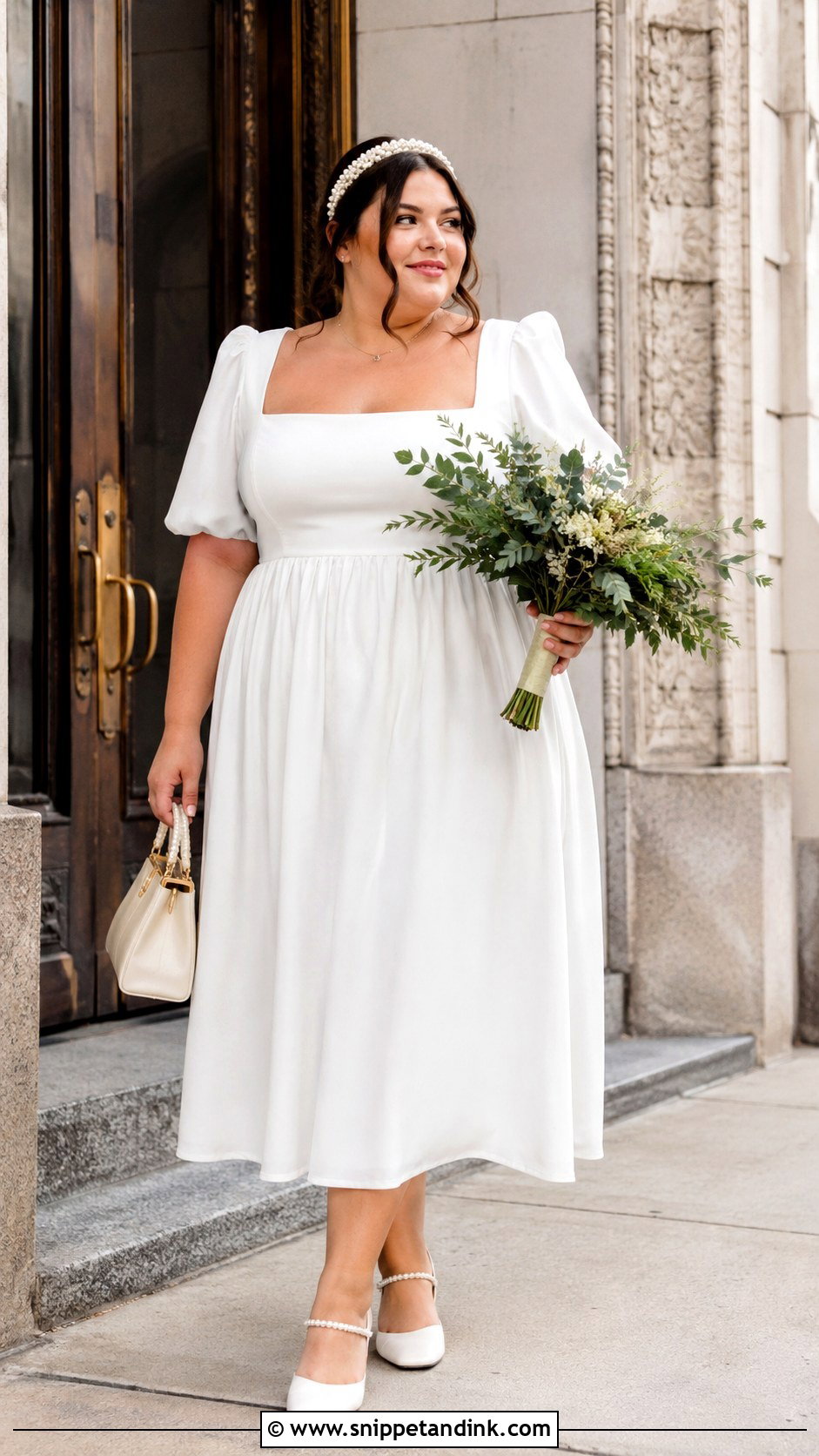 Plus Size Square Neck Courthouse Wedding Dress - Snippet and Ink - 20 Courthouse Wedding Dress Plus Size Ideas