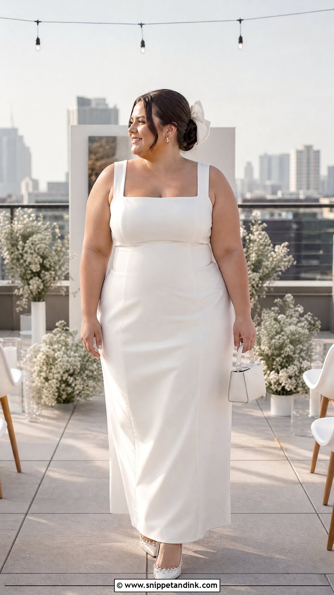 Plus Size Square Neck Elopement Dress - Snippet and Ink - 20 Plus Size Elopement Dress Ideas