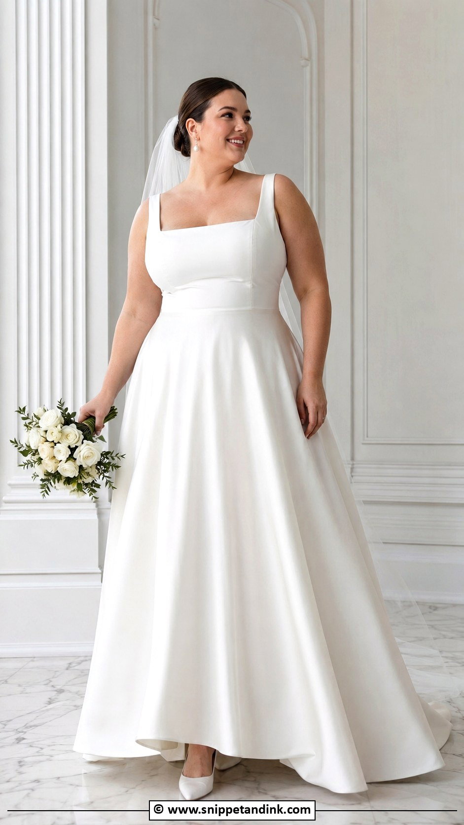 Plus Size Square Neck Wedding Dress - Snippet and Ink - 35 Plus Size Wedding Dresses
