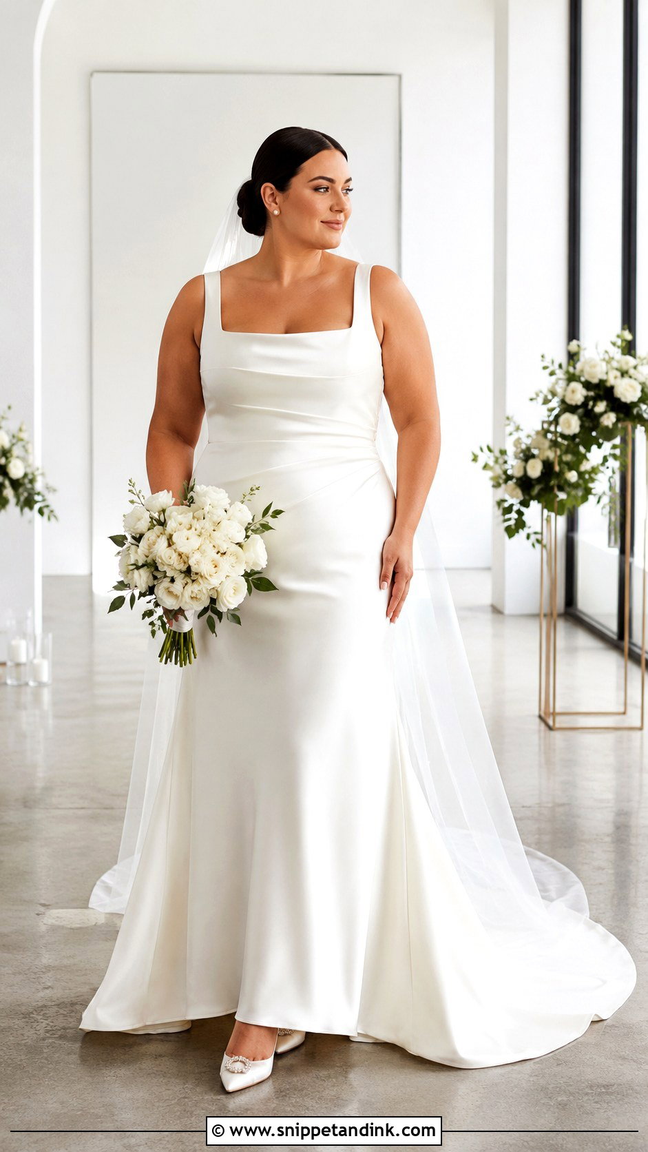 Plus Size Square Neck Wedding Dress - Snippet and Ink - 30 Plus Size Wedding Gowns