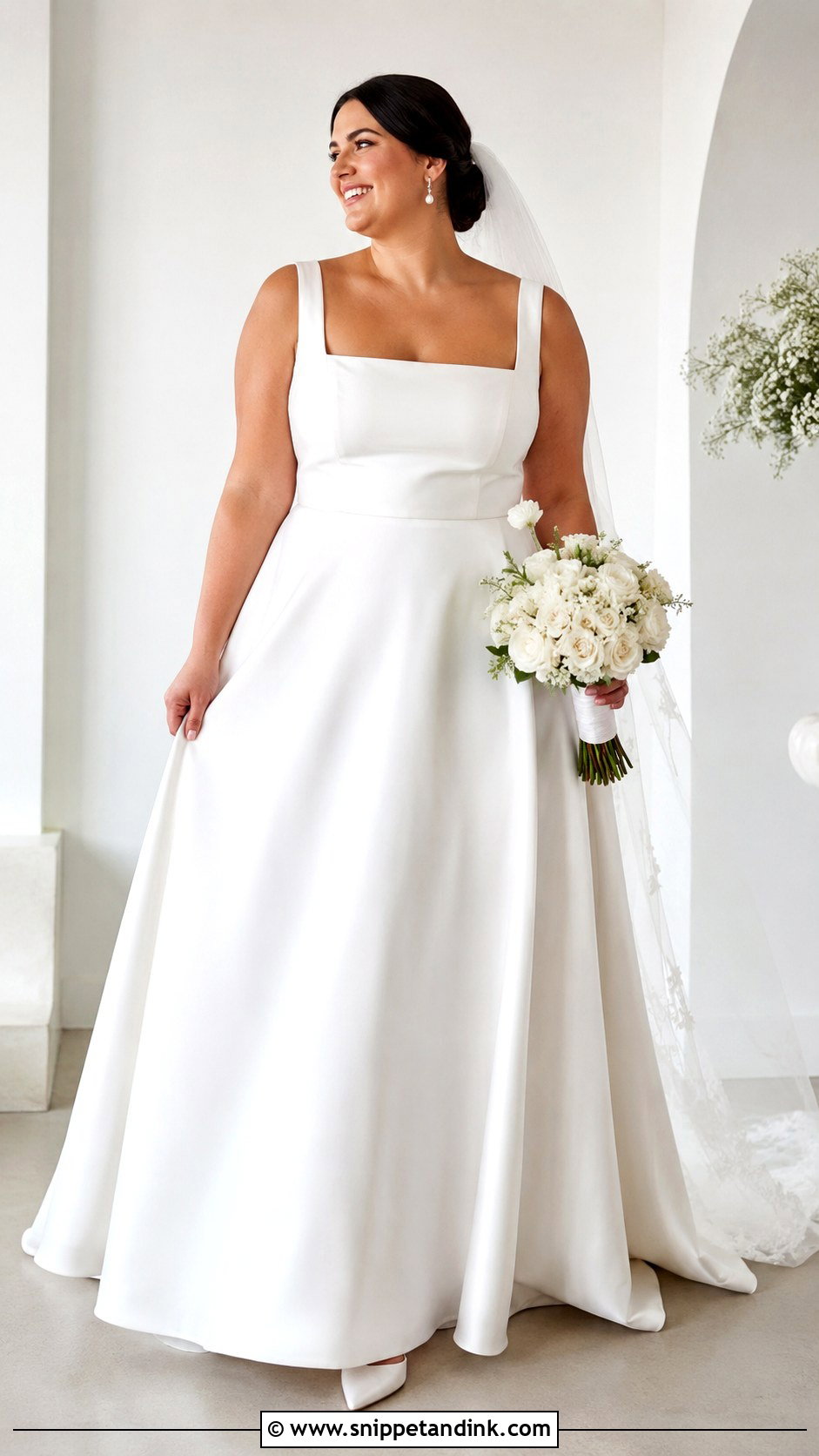 Plus Size Square Neck Wedding Dress - Snippet and Ink - 25 Wedding Dresses Curvy Bride