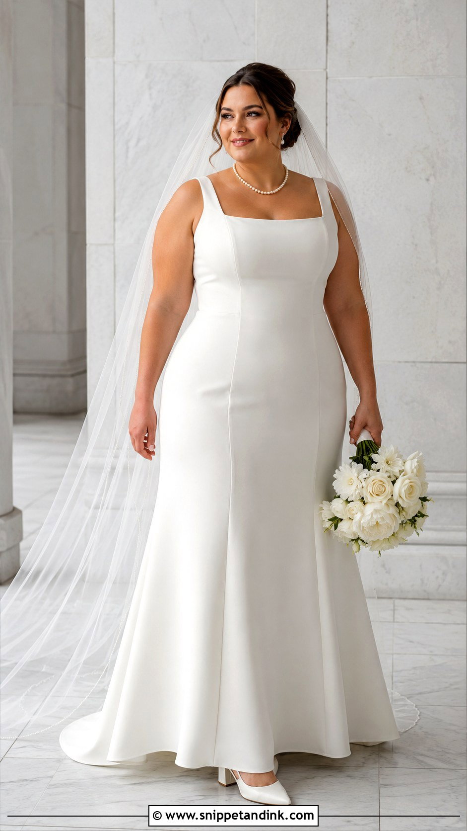 Plus Size Square Neck Wedding Dress - Snippet and Ink - 20 Elegant Plus Size Wedding Dress Curvy Bride Ideas