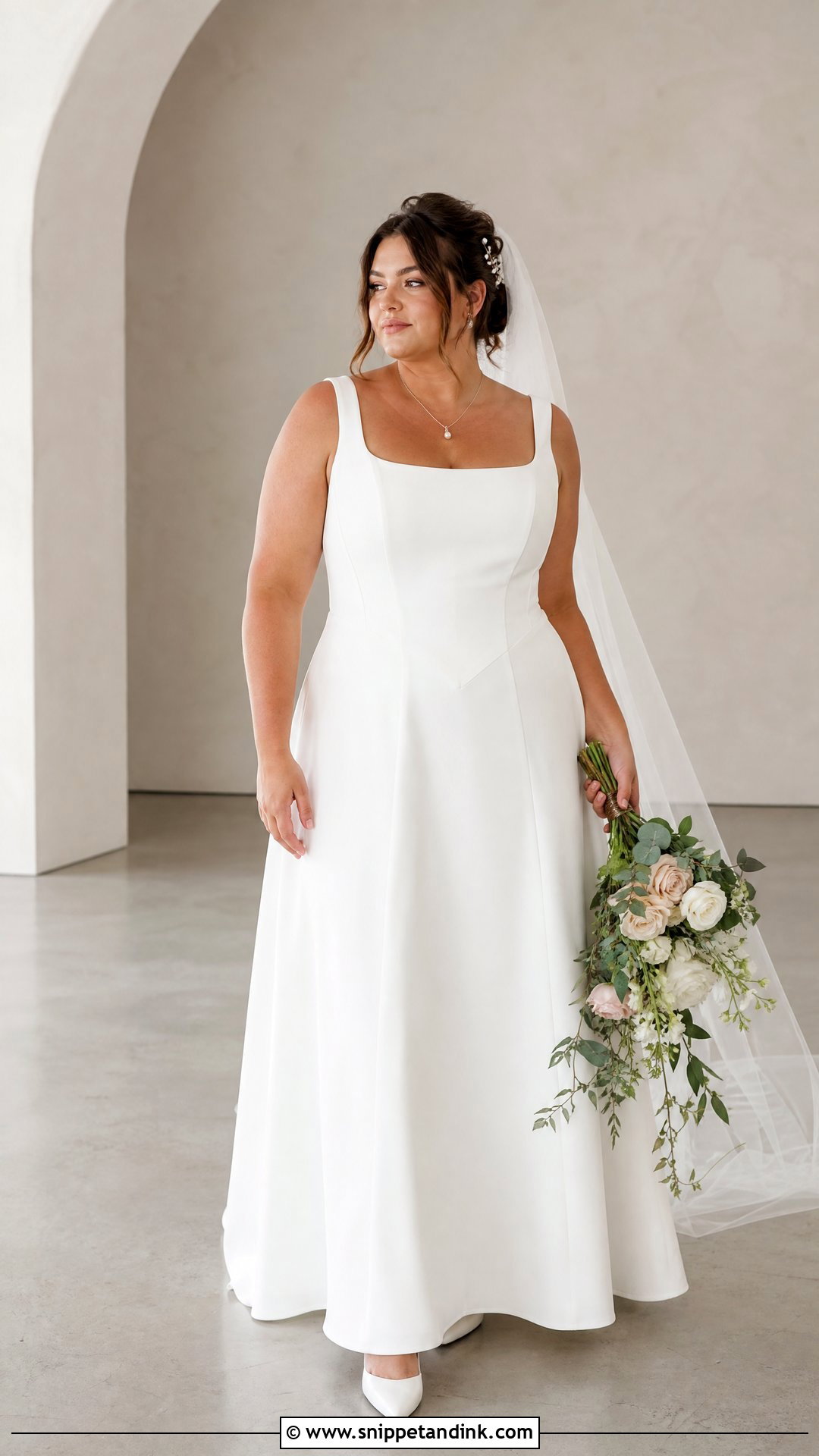 Plus Size Square Neck Wedding Dress - Snippet and Ink - 20 Wedding Dress for Plus Size Ideas