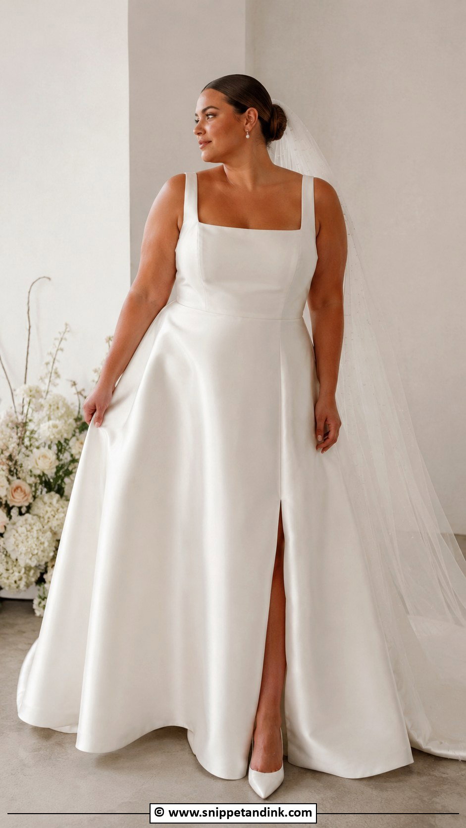 Plus Size Square Neck Wedding Dress - Snippet and Ink - 30 Wedding Dress Plus Size Ideas