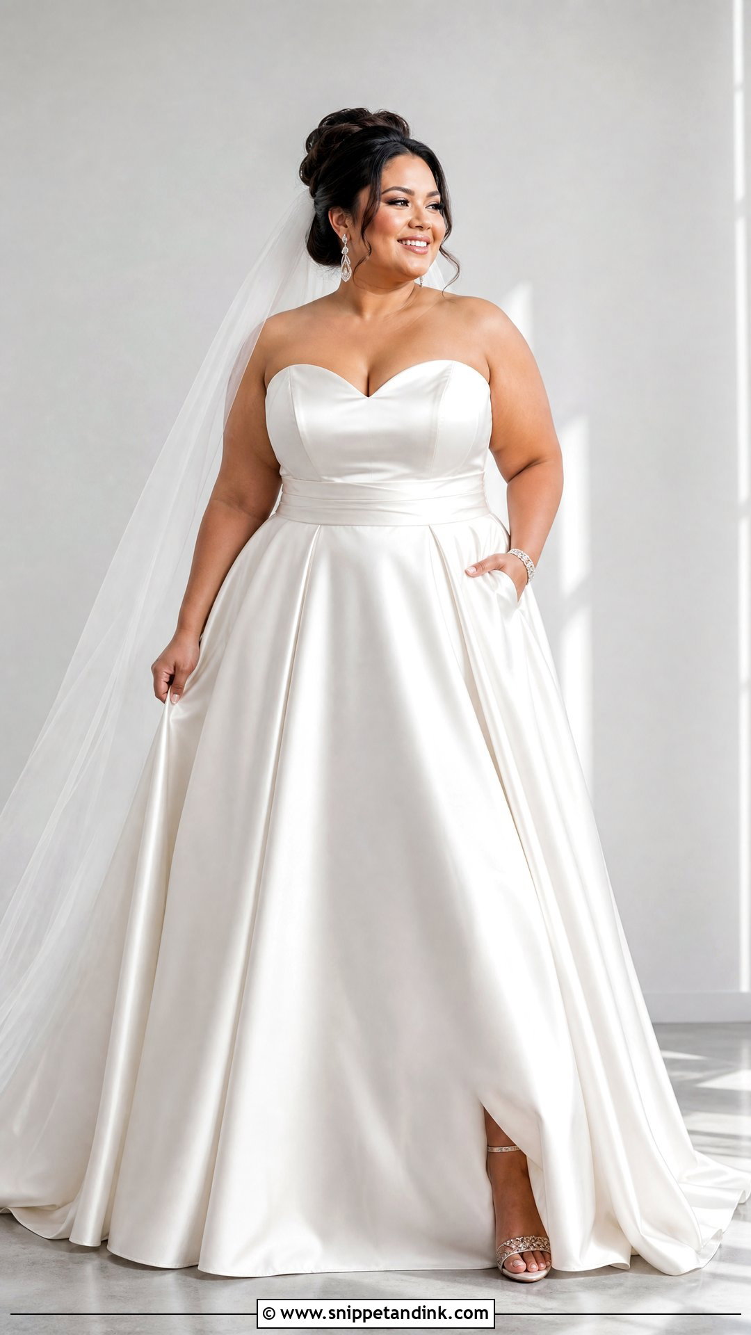 Plus Size Strapless Bridal Dress - Snippet and Ink - 25 Plus Size Bridal Dresses