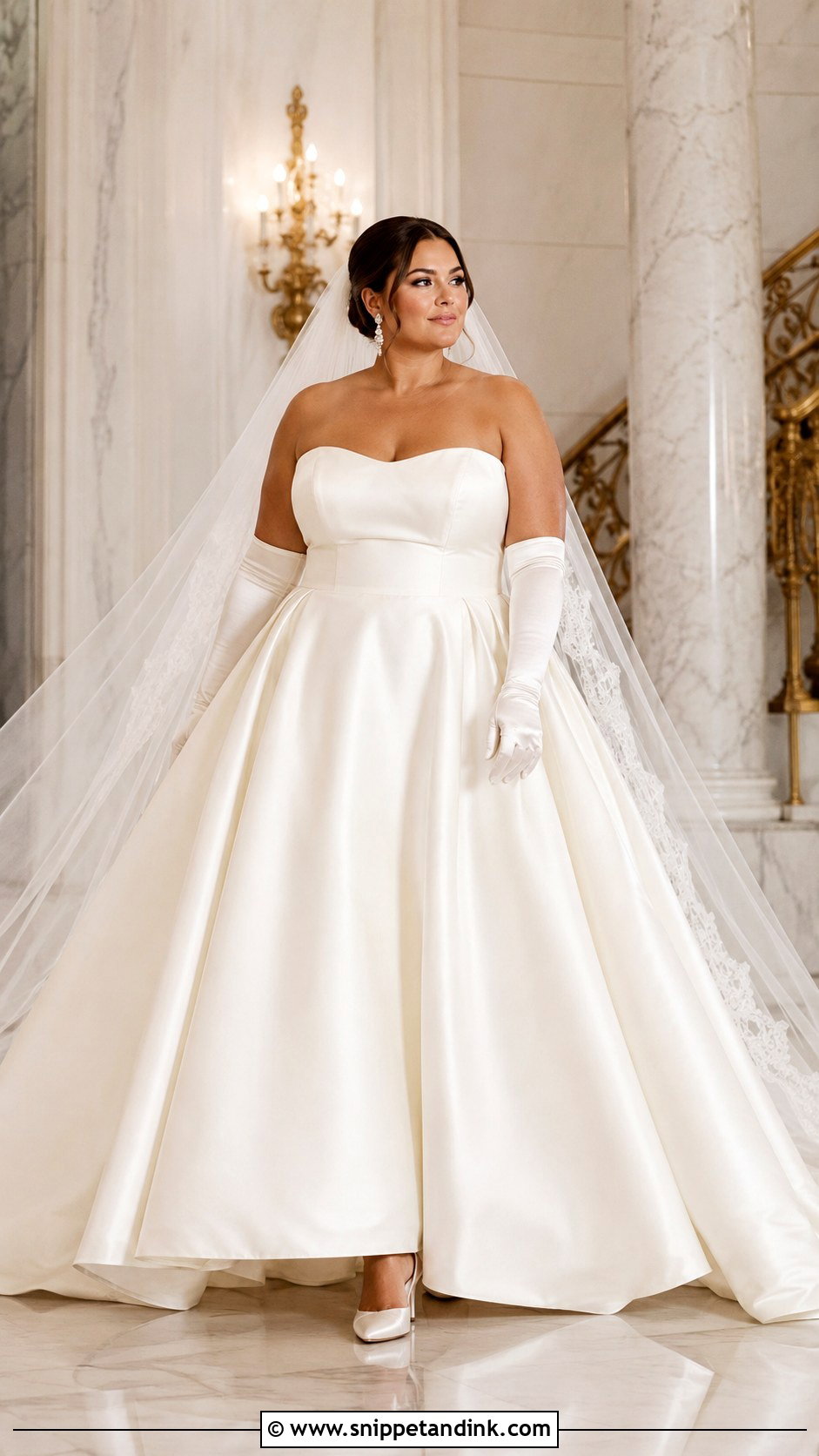 Plus Size Strapless Mikado Wedding Dress - Snippet and Ink - 20 Large Wedding Dress Ideas