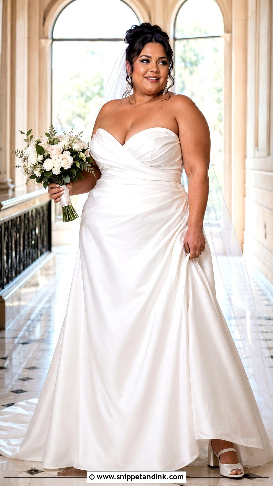 Plus Size Strapless Satin Wedding Dress - Snippet and Ink - 20 Strapless Satin Wedding Dress Ideas