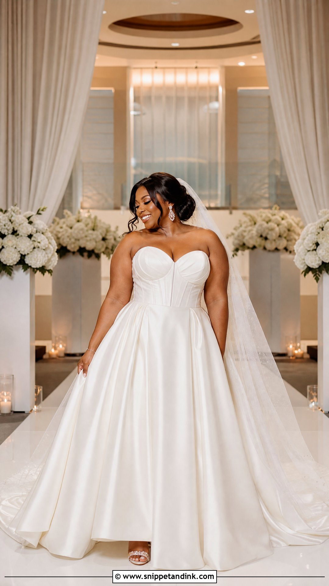 Plus Size Strapless Wedding Dress - Snippet and Ink - 20 Plus Size Bride Dress Ideas