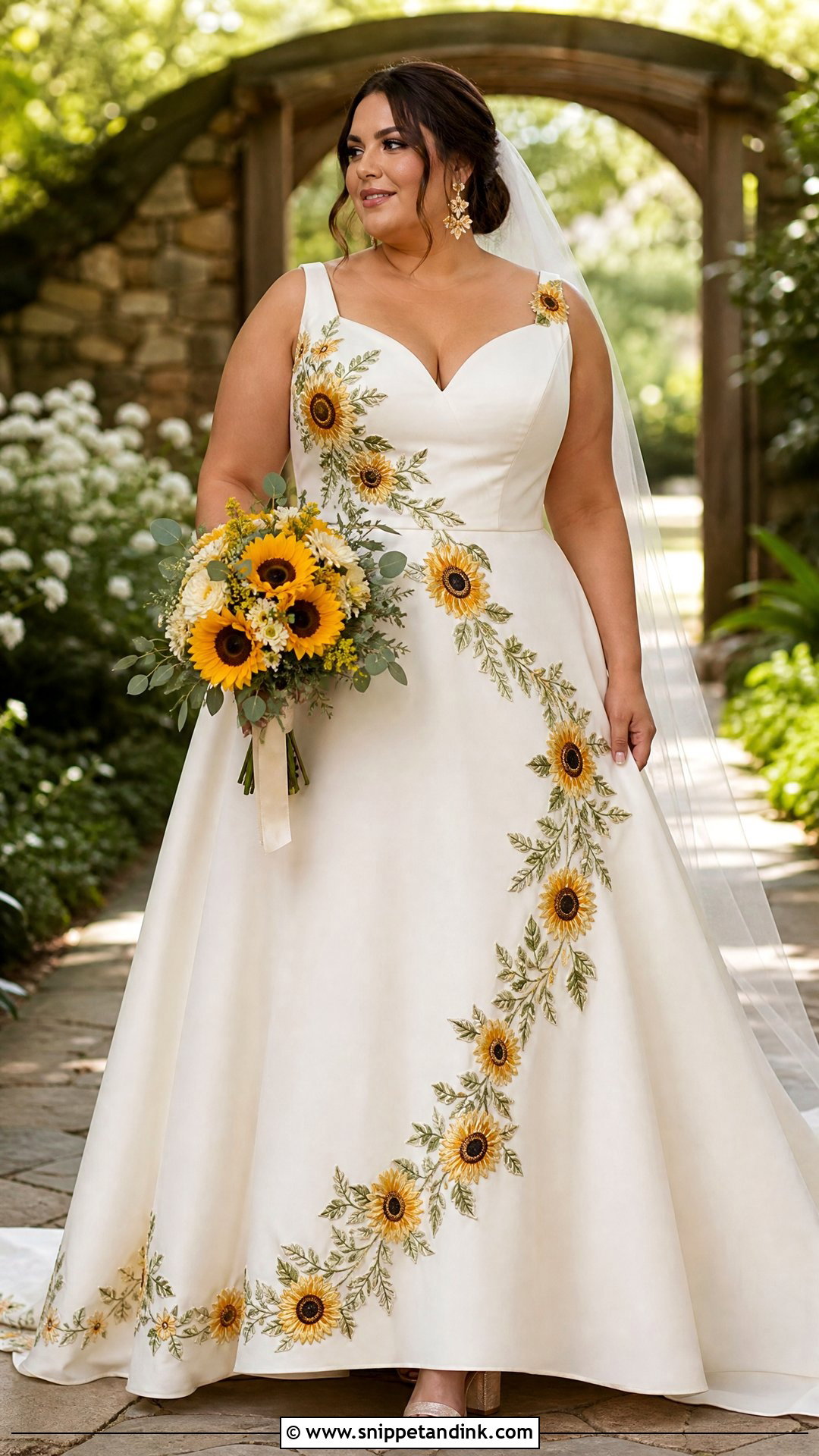 Plus Size Sunflower Wedding Dress - Snippet and Ink - 25 Sunflower Wedding Dress Ideas