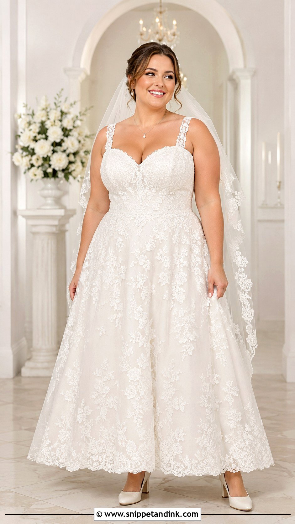 Plus Size Sweetheart Lace Wedding Dress - Snippet and Ink - 20 Large Wedding Dress Ideas