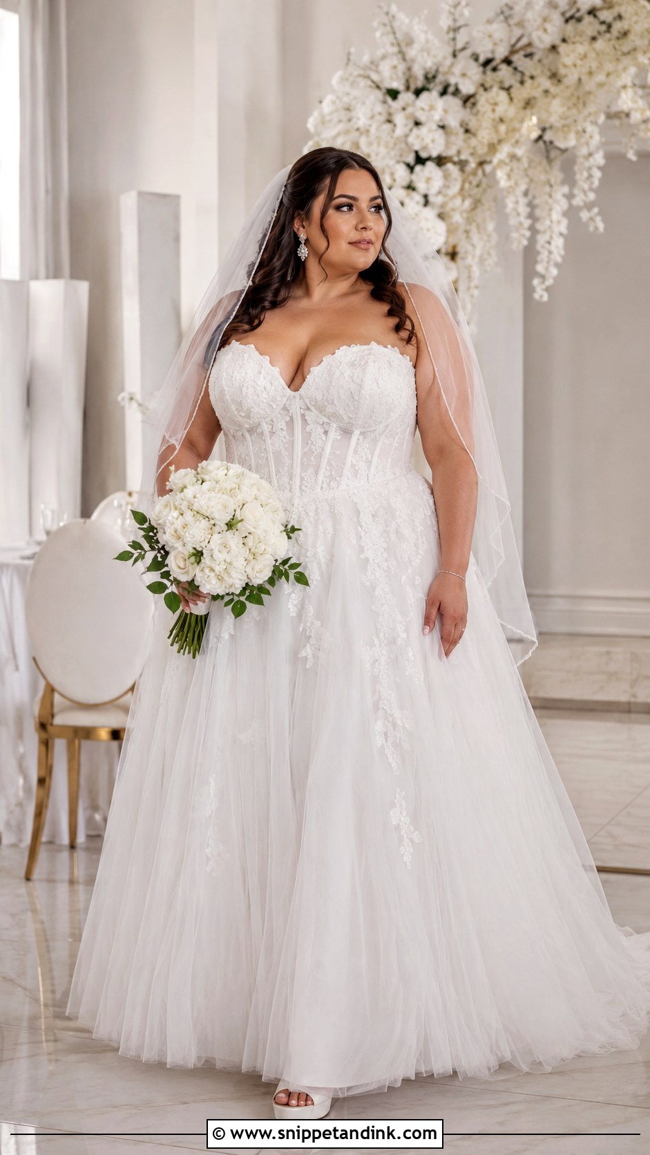 Plus Size Sweetheart Neckline Wedding Dress - Snippet and Ink - 20 Elegant Plus Size Wedding Dress Curvy Bride Ideas