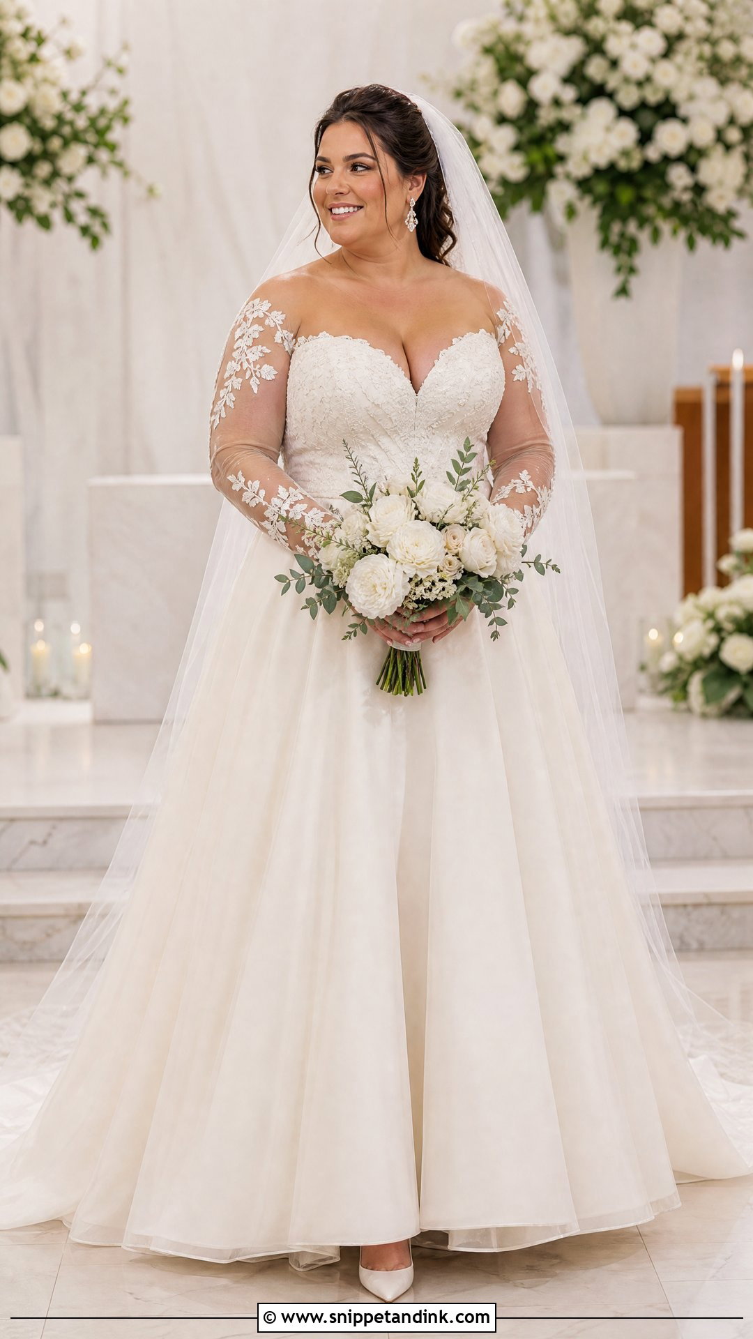 Plus Size Sweetheart Wedding Dress With Detachable Sleeves - Snippet and Ink - 20 Plus Size Wedding Dress with Sleeves