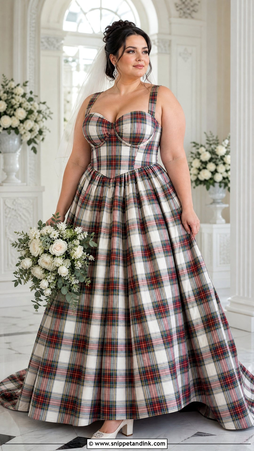 Plus Size Tartan Corset Ball Gown - Snippet and Ink - 20 Tartan Wedding Dress Ideas