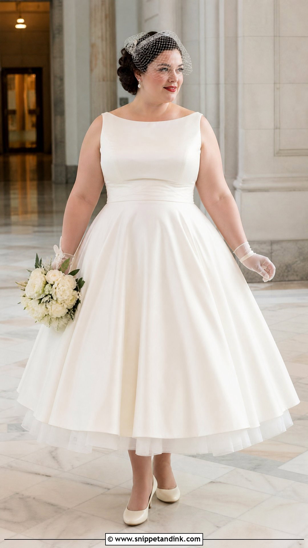Plus Size Tea Length 1950s Wedding Dress - Snippet and Ink - 20 Plus Size Tea Length Wedding Dress Ideas