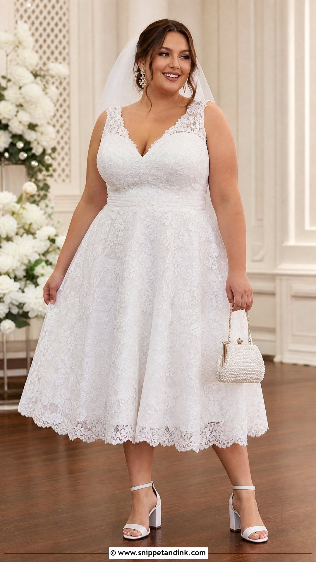 Plus Size Tea Length Bridal Dress - Snippet and Ink - 20 Tea Length Bridal Dresses
