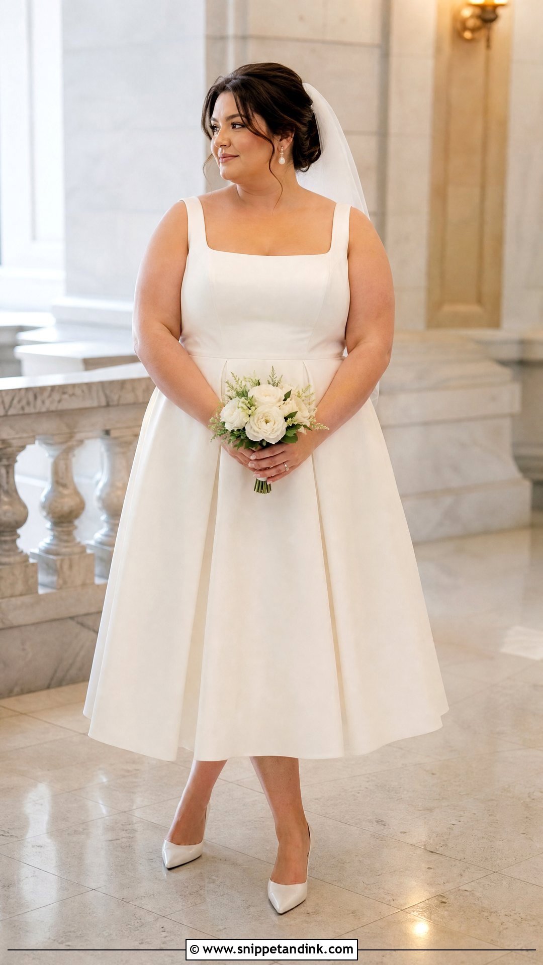 Plus Size Tea Length Bridal Dress - Snippet and Ink - 25 Plus Size Bridal Dresses