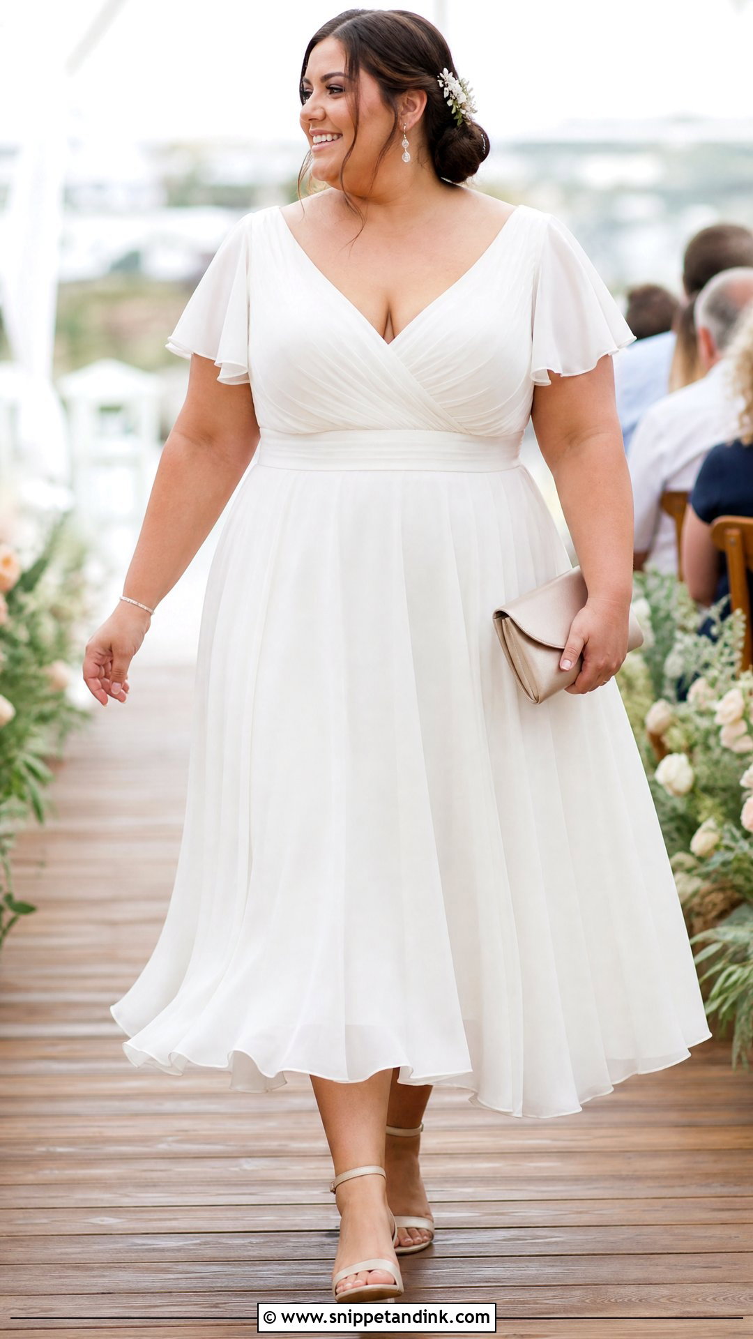 Plus Size Tea Length Chiffon Wedding Dress - Snippet and Ink - 20 Plus Size Tea Length Wedding Dress Ideas