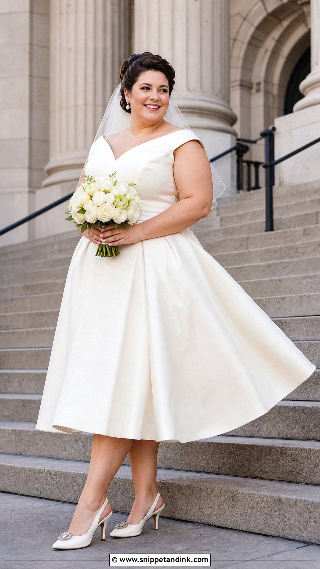 Plus Size Tea Length Civil Wedding Dress - Snippet and Ink - 25 Civil Wedding Dresses Plus Size