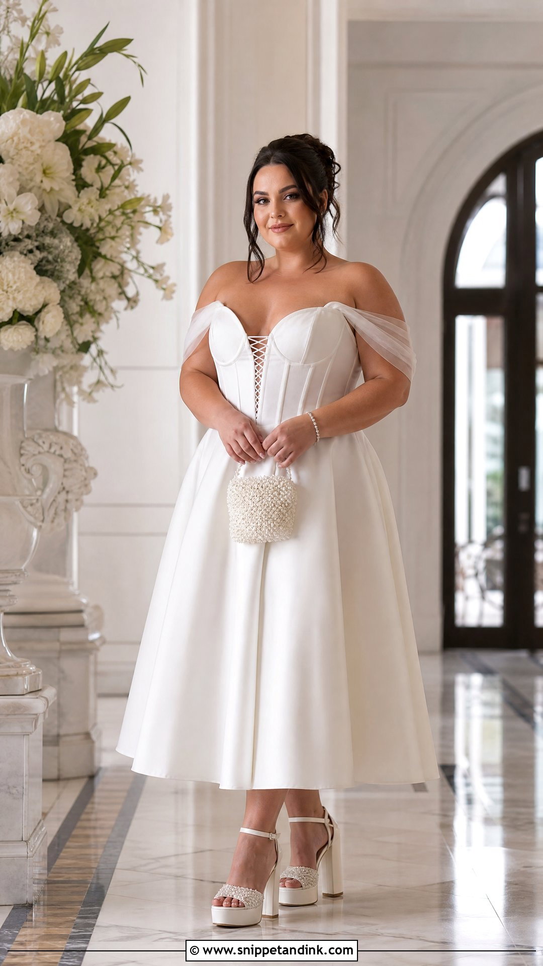 Plus Size Tea Length Corset Wedding Dress - Snippet and Ink - 20 Plus Size Tea Length Wedding Dress Ideas
