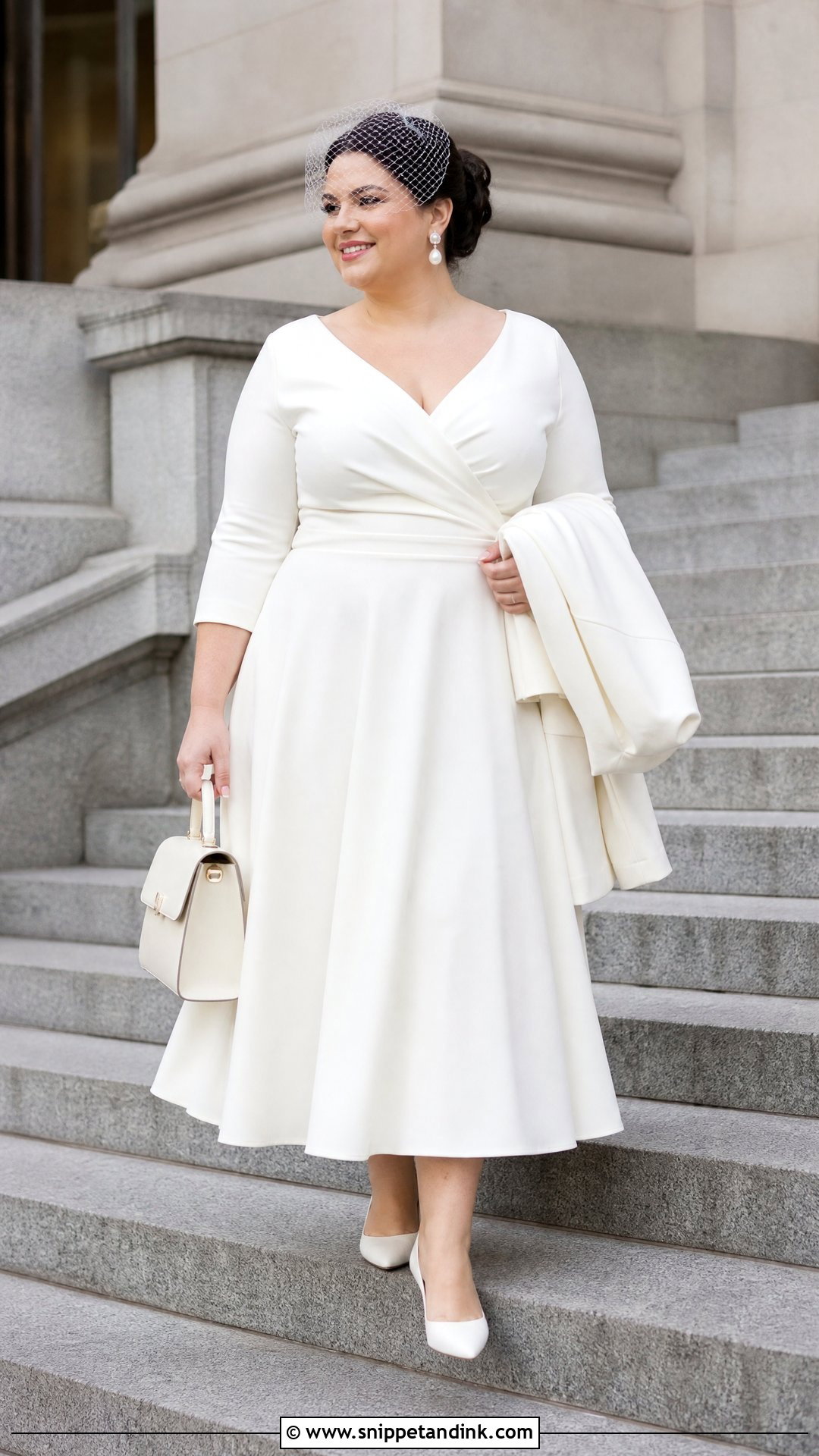 Plus Size Tea Length Courthouse Wedding Dress - Snippet and Ink - 20 Plus Size Tea Length Wedding Dress Ideas