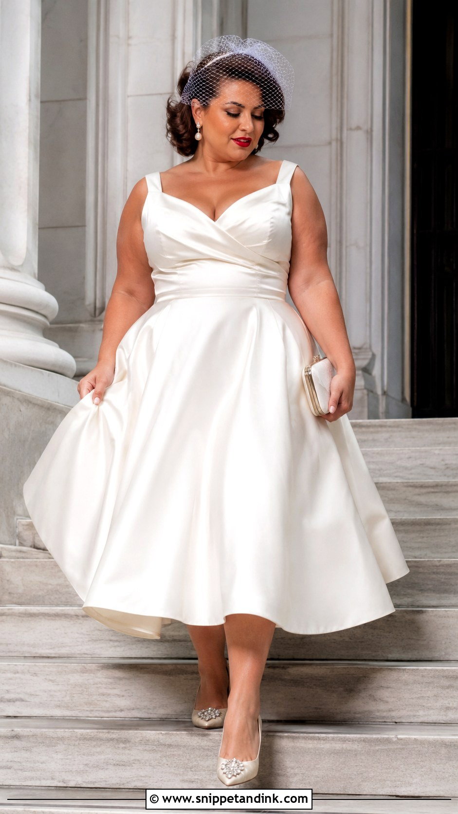 Plus Size Tea Length Courthouse Wedding Dress - Snippet and Ink - 20 Courthouse Wedding Dress Plus Size Ideas