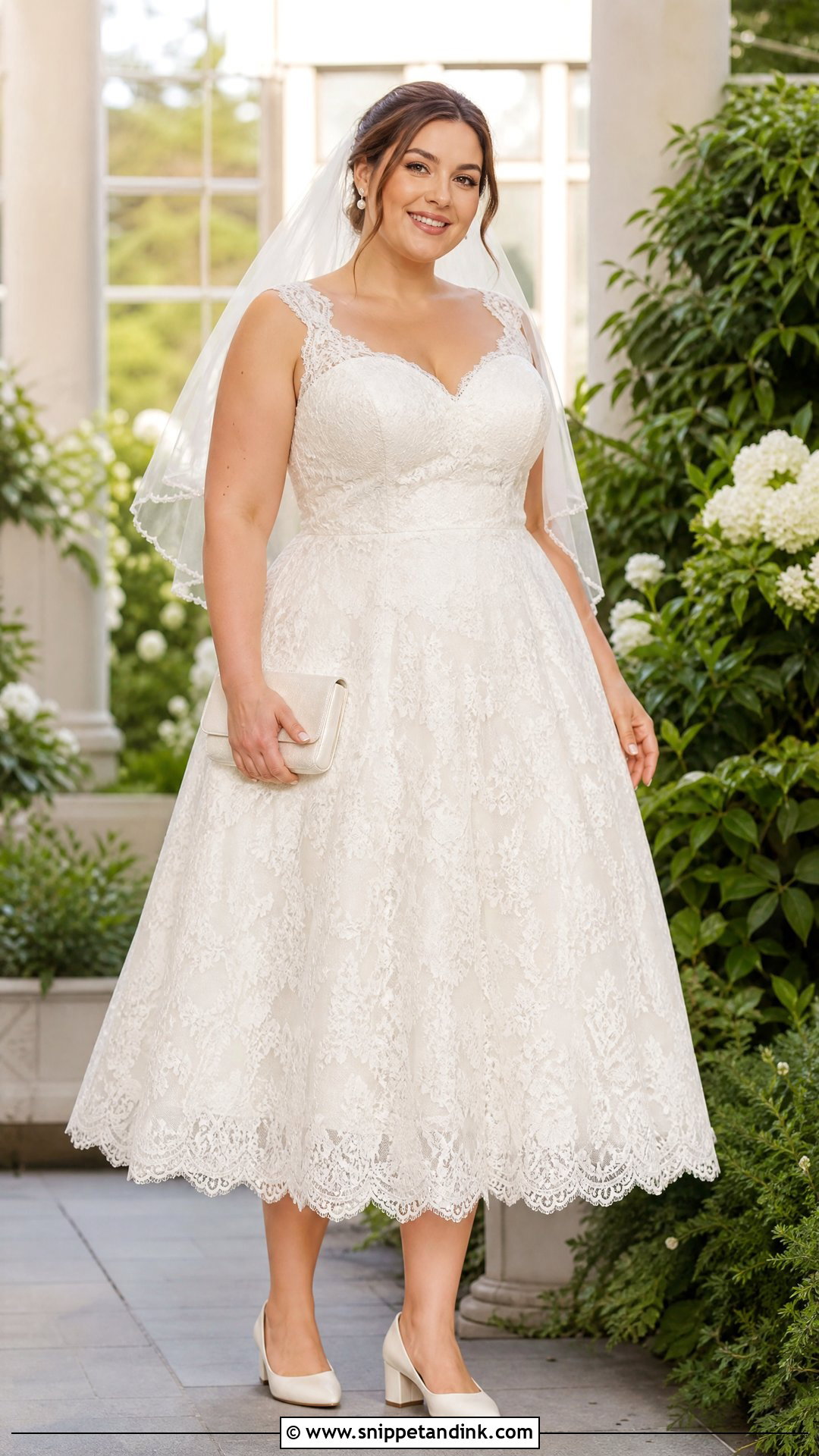 Plus Size Tea Length Lace Wedding Dress - Snippet and Ink - 20 Plus Size Tea Length Wedding Dress Ideas