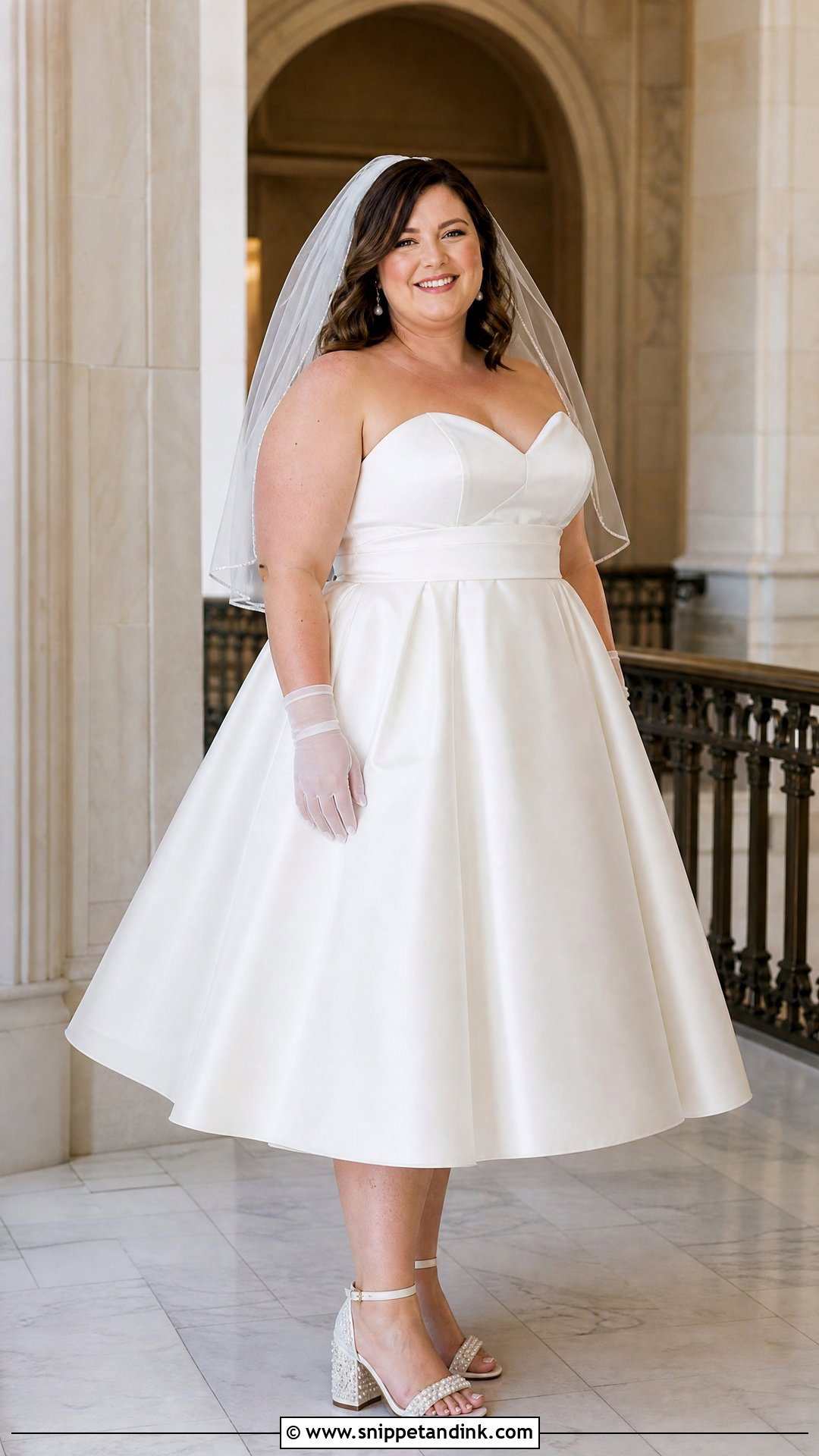 Plus Size Tea Length Satin Wedding Dress - Snippet and Ink - 20 Plus Size Satin Wedding Dress Ideas