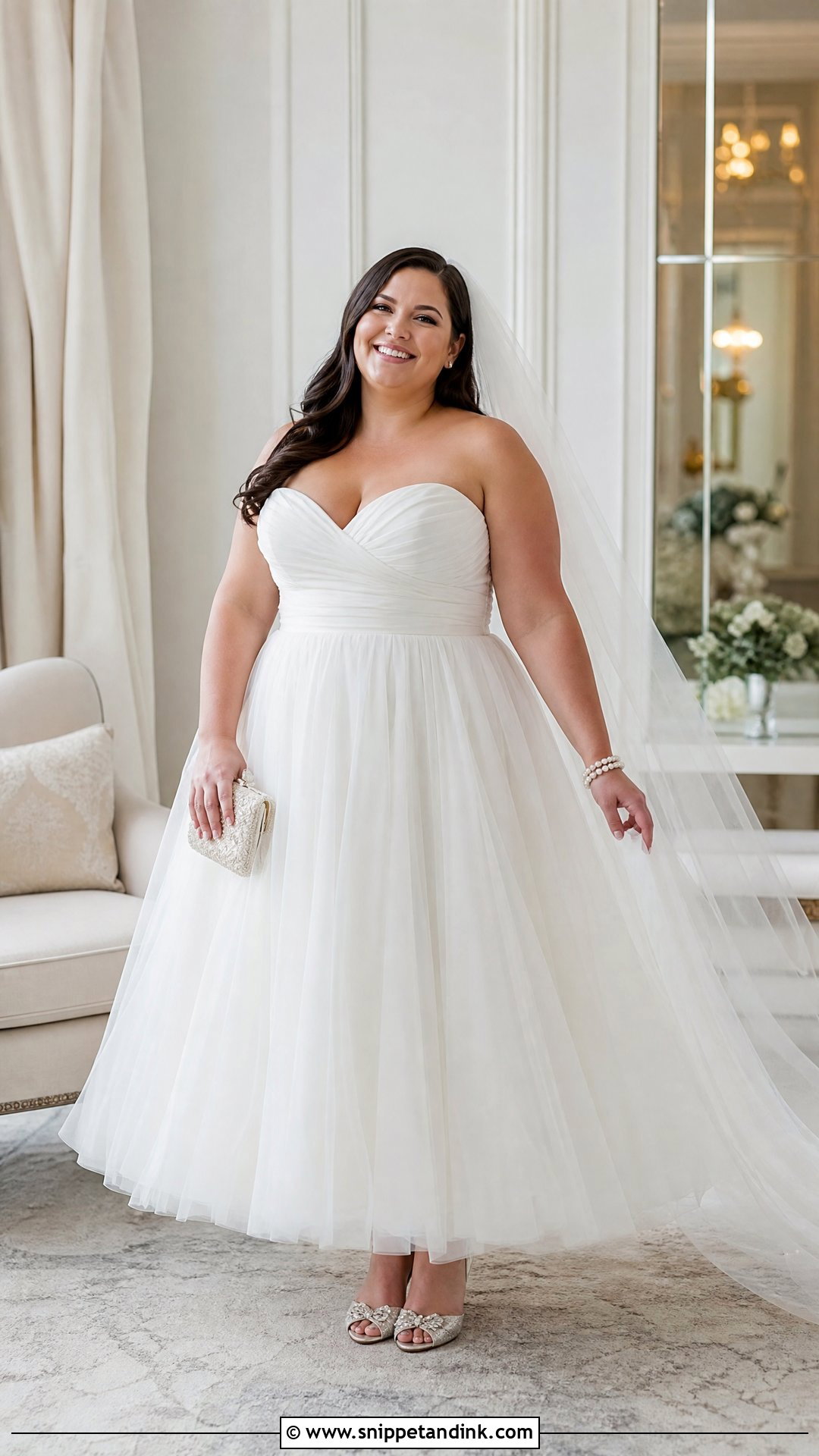 Plus Size Tea Length Sweetheart Wedding Dress - Snippet and Ink - 20 Plus Size Tea Length Wedding Dress Ideas