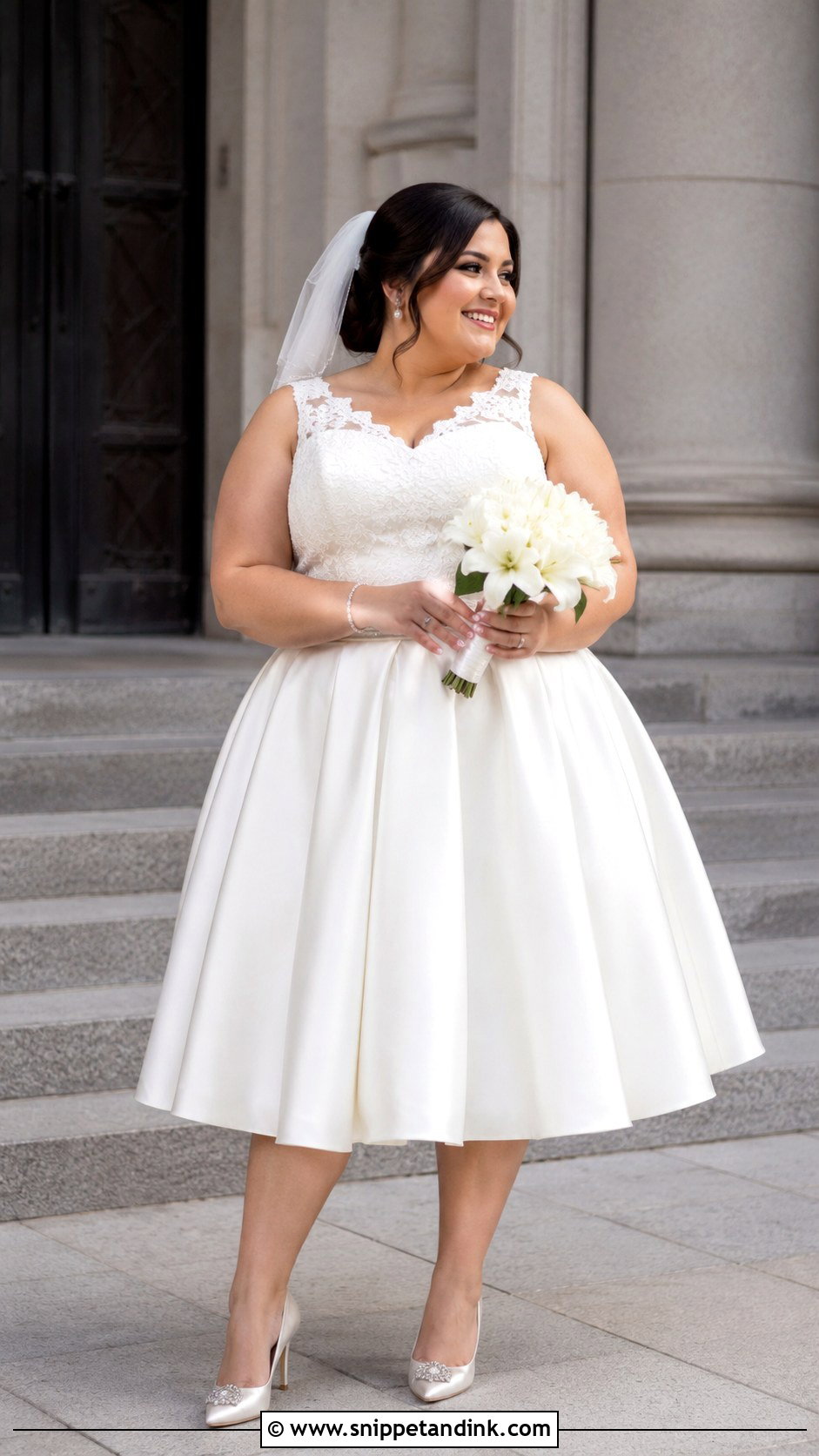 Plus Size Tea Length Wedding Dress - Snippet and Ink - 20 Elegant Plus Size Wedding Dress Curvy Bride Ideas