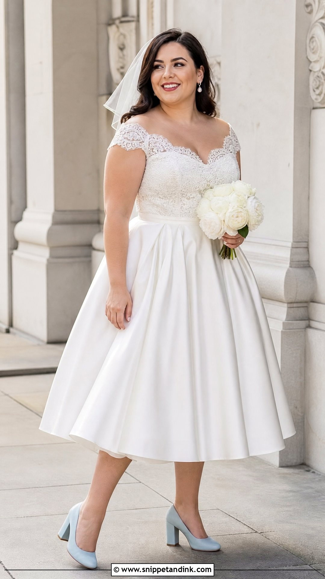 Plus Size Tea Length Wedding Dress - Snippet and Ink - 20 Wedding Dresses for Curvy Brides Plus Size